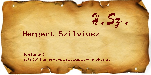 Hergert Szilviusz névjegykártya